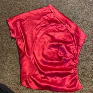One shoulder silky top